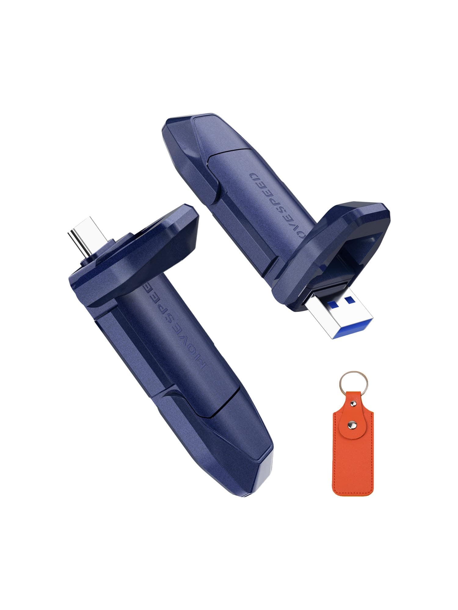 2TB Solid State Flash Drive, 1000MB/s Read Write Speed, USB 3.2 Gen2 & Type C Dual Interface SSD with Keychain Leather Case Thumb Drive for iPhone 15 16 Series/MacBook/Android Phone etc