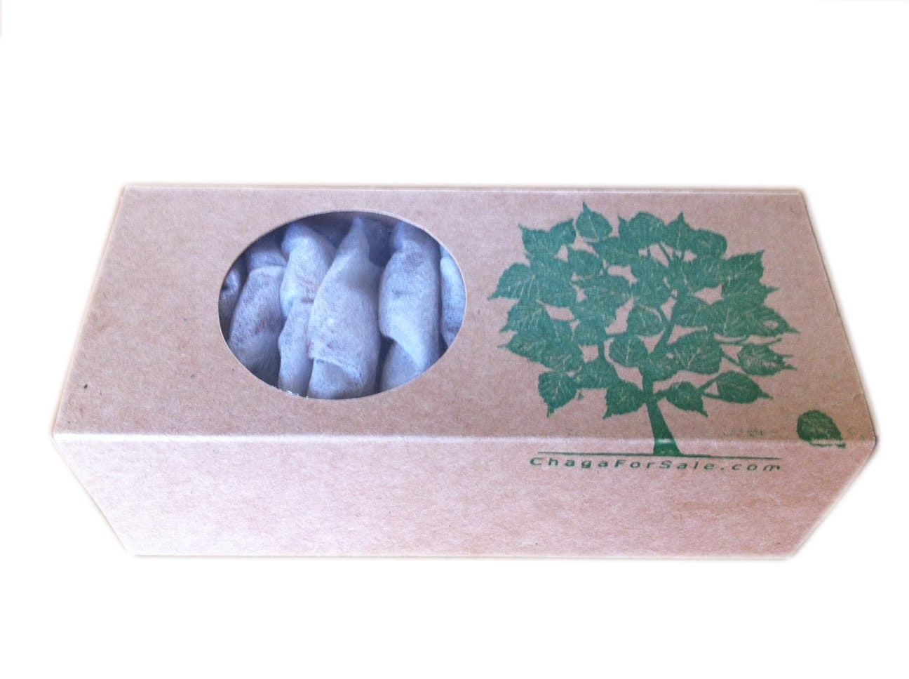 4 oz Chaga Tea Bags 12 Ready to Brew Wild Harvested Chaga - No Mess - Chaga Pure and Simple - Canadian Chaga