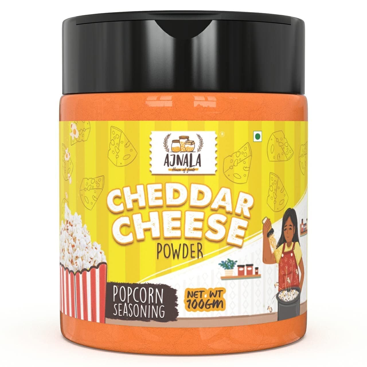 Ajnala Cheddar Cheese Powder in Jar Perfect for Pop-Corn, Making Cheese Sauce for Nachos, Sprinkling on French Fries (Available in 100gm, 200gm, 500gm & 1kg) (1)