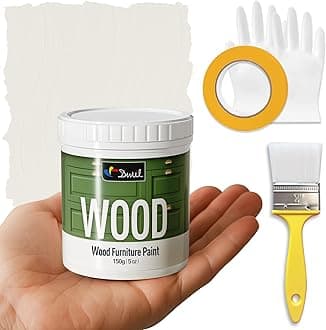 Matte Finish Furniture Paint - 5 Oz Wood Paint for Cabinets, Doors, Tables, and Dressers Refinishing - Water-Based, Non-Toxic & Odorless, Easy to Apply(Ivory White)-Trial Pack