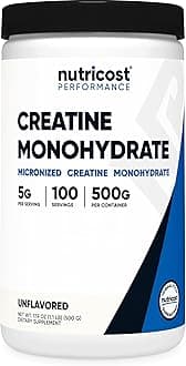 Creatine Monohydrate Micronized Powder 500G, 5000mg Per Serv (5g) - 100 Servings, 17.9 Oz