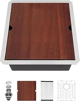 18 Bar Sink Undermount - 18x19 Inch Undermount Workstation Kitchen Sink Bar Prep Single Bowl Kitchen 16 Gauge Stainless Steel Rv Outdoor Sinks