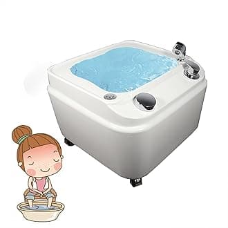 Foot Massager Spa,Pedicure Foot Spa,foot Bath With 7 Colorful Lights,Acrylic Pedicure Sink,Feet Soaking Tub,foot Spa With Massage And Jets,portable Foot Bath With 360° Mobile Casters