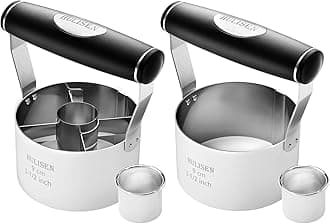 HULISEN Donut Cutter & 3.5 inch Biscuit Cutter (Set of 2), with Soft Grip Handle, Bonus 2 Pcs Small Cookies Cutter - Stainless Steel Professional Baking Dough Tool Set, Gift Package