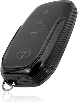 JVCV® Soft TPU Transparent Cover Compatible with Toyota Fortuner Camry Vellfire Hilux Innova Crysta Fortuner Legender Innova HyCross Land Cruiser 2B/3B Smart Key (Transparent Black).