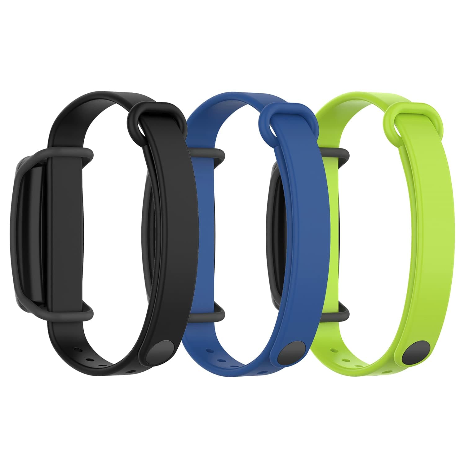 (3 Pack Silicone Band for Bond Touch Bracelet ，band bands，compatible bond touch replacement bands (Black+Dark blue+Lime)