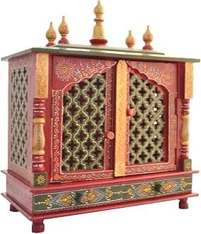 Rajasthan Art And Craft Wood Home Temple ( Brown) (JL)