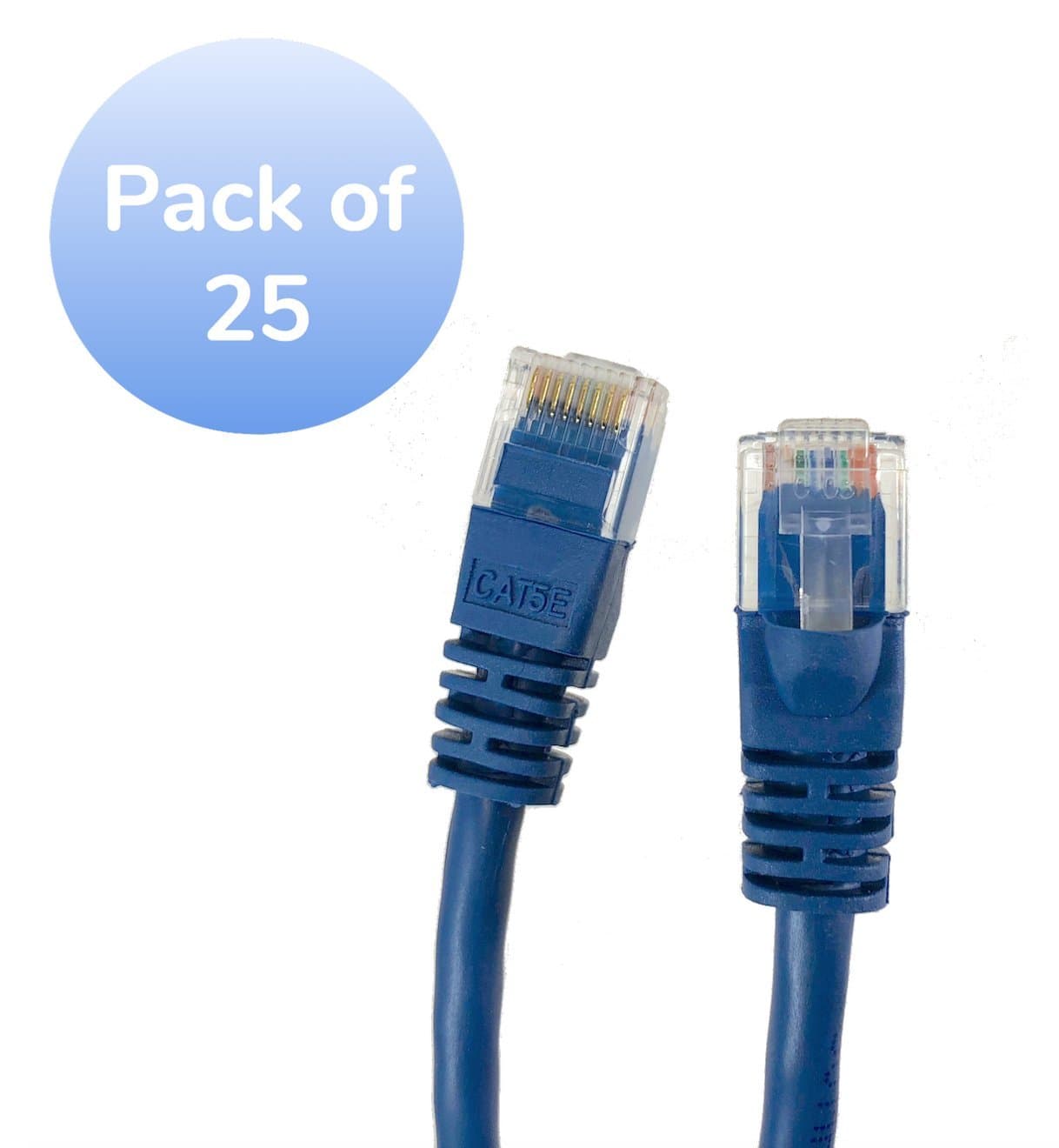 Micro Connectors, Inc. 3 feet Cat 5E UTP Molded Snagless RJ45 Networking Patch Cable - 25 Pack -Blue ( E07-003BL-25 )