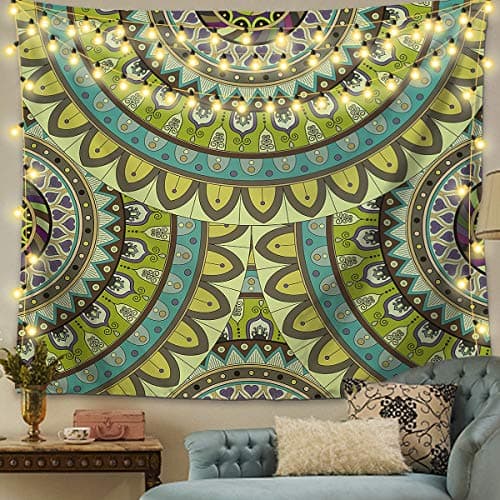 Jeteven Polyester Hanging Tapestry, Wall Hanging Blanket Bedspread Beach Towels Picnic Mat Home Decor Bed Cover (Bohemian Mandala (150x200cm))