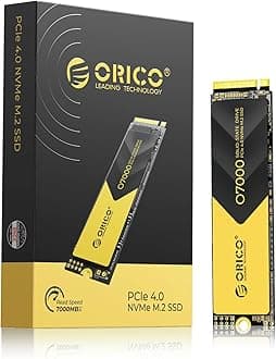 ORICO 4TB NVMe SSD PCIe 4.0- Up to 7000MB/s, M.2 SSD 2280 PCIe 4.0X4 Internal Solid State Drive SSD, Fast Heat Dissipation, Compatible with macOS Windows for Gamers and Creators-O7000 (4TB)