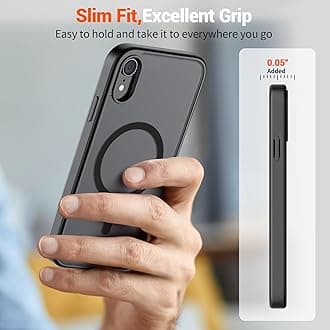 SUPFINE Magnetic for iPhone XR Phone Case(Compatible with MagSafe)(Military Grade Drop Protection) Slim Translucent Matte Shockproof with Anti-Fingerprint Phone Cover,Black