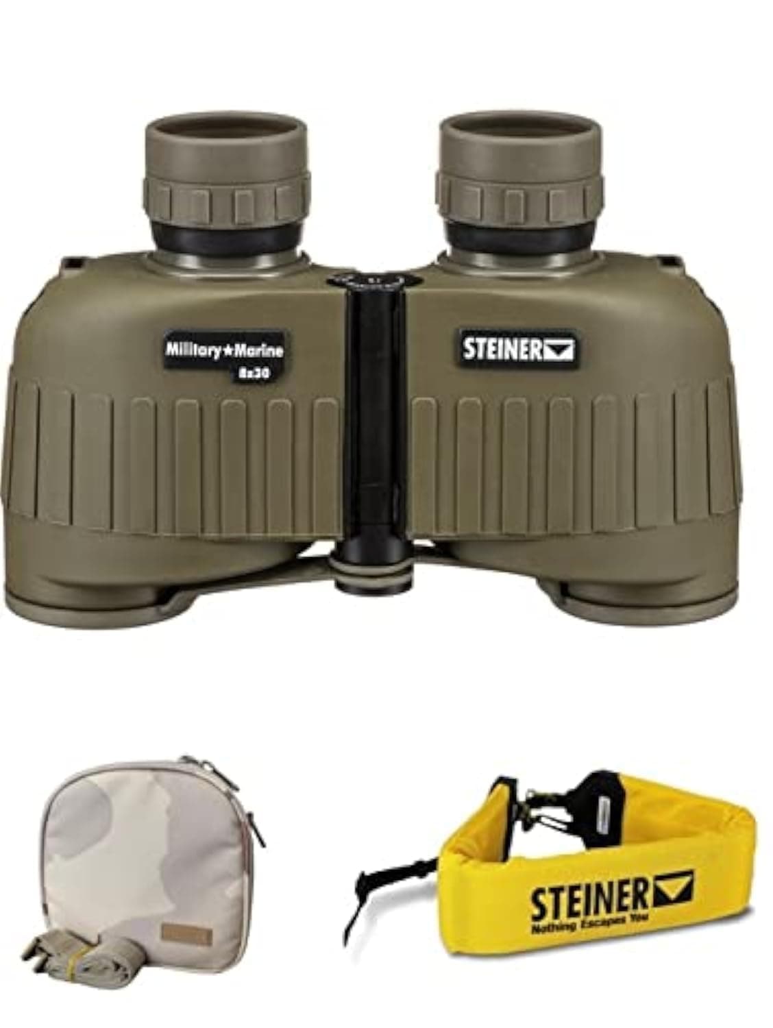 Steiner 8x30 Military Marine Binoculars + Float Strap & Premium Camo Case