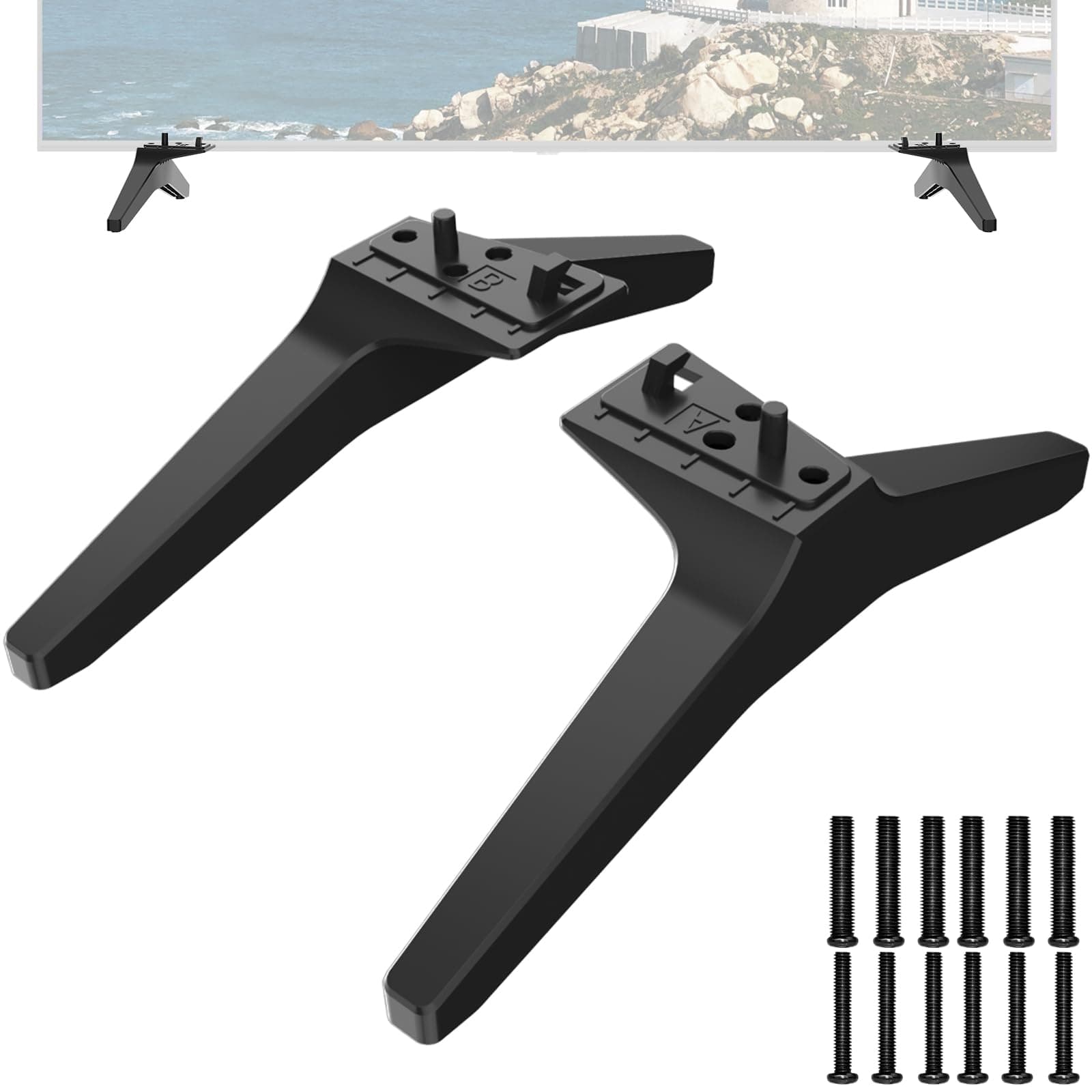 TV Stand Replacement Legs for LG 60-65 Inch Models - Compatible With 60UJ6050 60UK6090 60UM6900 60UN7300 65UJ6300 65UK6090 65UM6900 65UM7300PUA 65UN6950 - Base With Screws