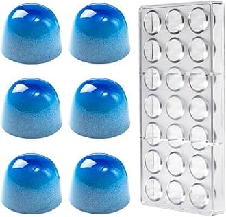 Polycarbonate Bullet Shape Chocolate Mold - 21 Cavity (12g Each) - for Bonbons, Candy, Baking - Pastry Tool