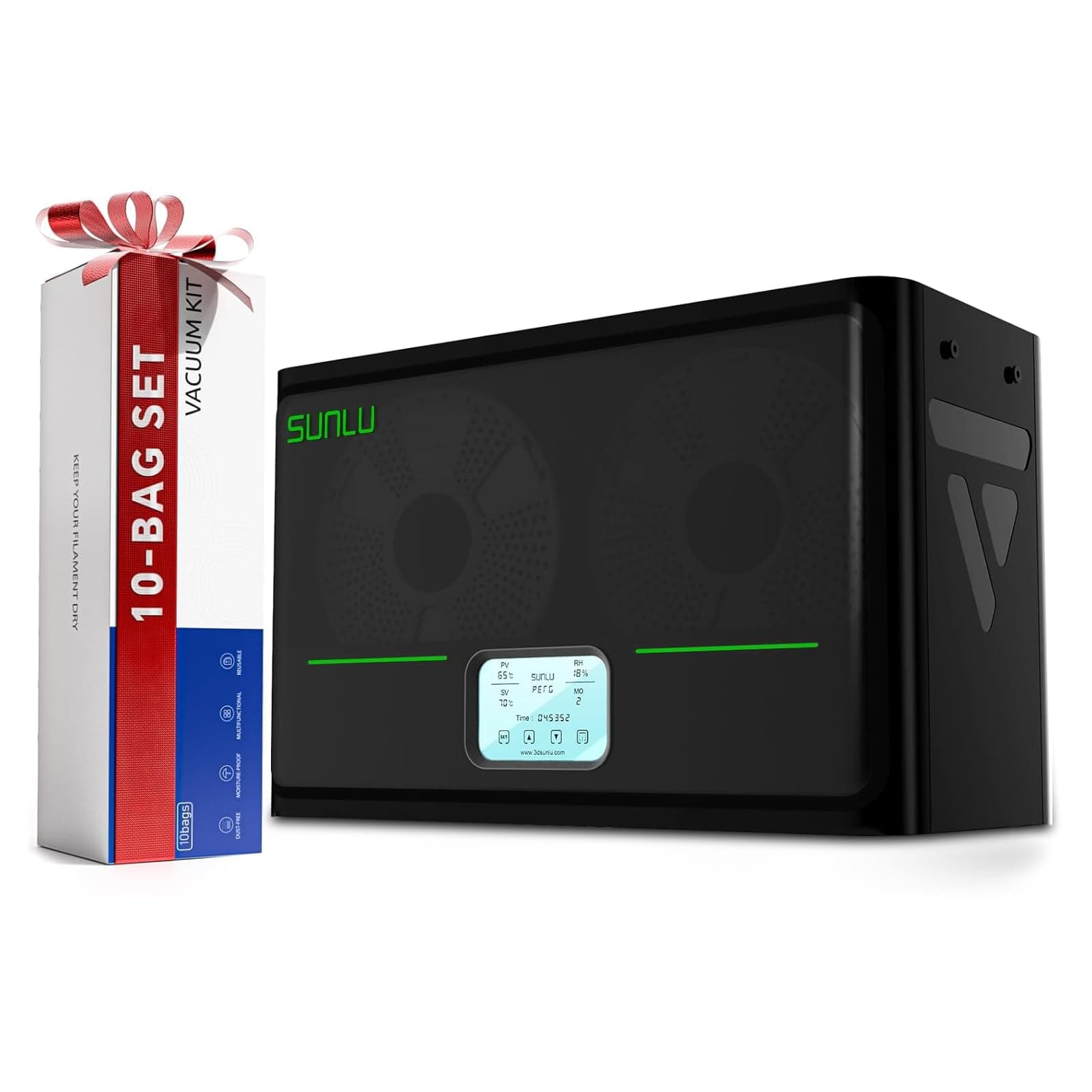 【2025 Special Bundle】 SUNLU Official Filament Dryer Box S4,Four-Spool 3D Printer Dehydrator with Rapid Heating, Auto Humidity Control, and Advanced Triple Fan Upgrade, Fits PLA,PETG,ABS,TPU,PA,etc.