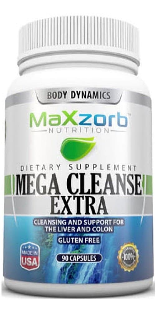 Mega Cleanse EXTRA for CLEANSE and REGULARITY 180 Capsules with 13 Powerful Ingredients including Aloe Vera, Slippery Elm, Cascara Sagrada and Probiotics for a Gentle and Effective Way to Eliminate Toxins & End Constipation Naturally From Maxzorb Nutrition