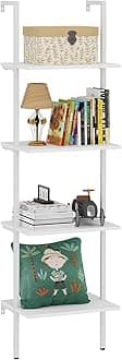 Wolawu Ladder Shelf 4 Tiers White Wooden