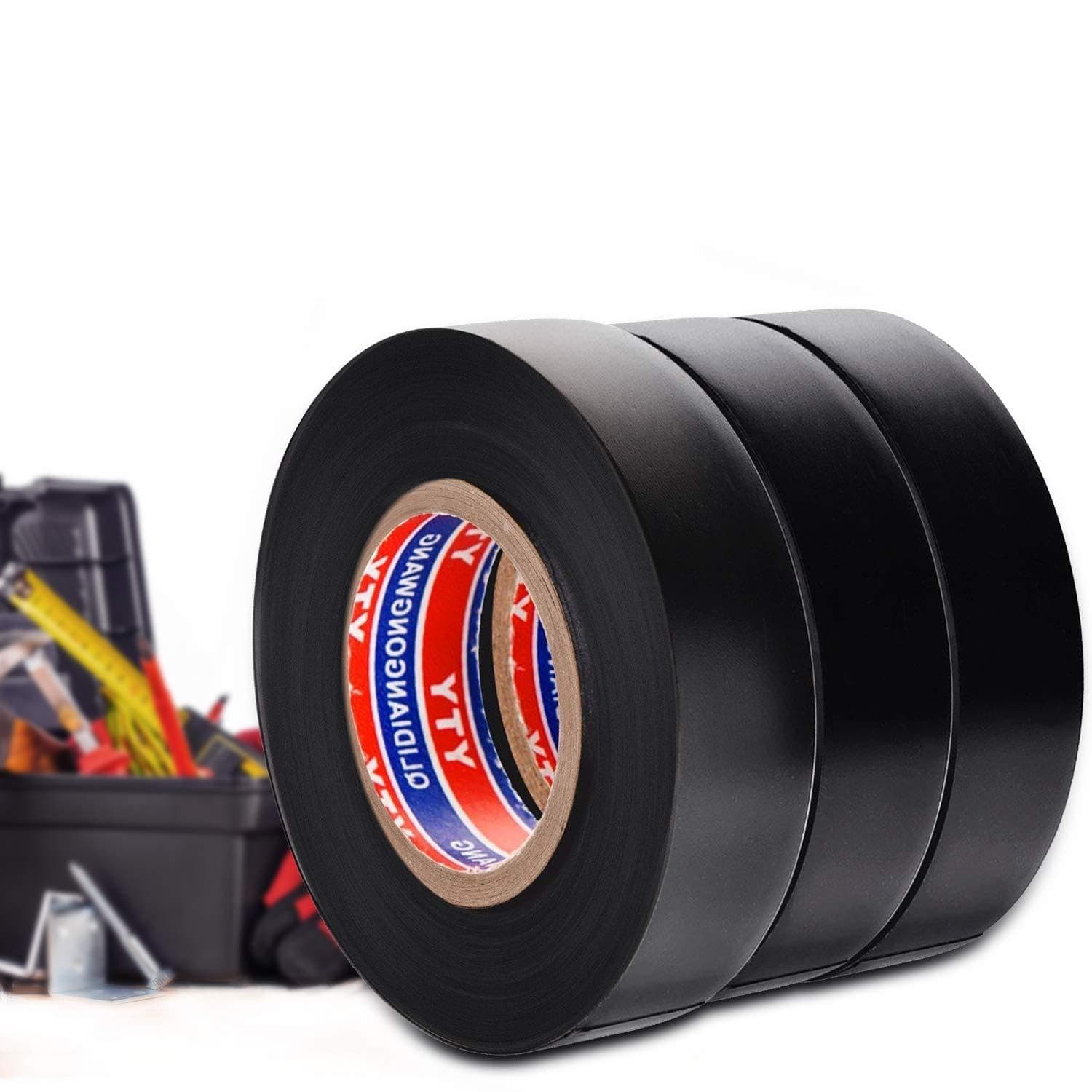 Electrical Insulation Tape PVC Insulating Tape Black 0.75IN*65FT*3 Roll -FraFong