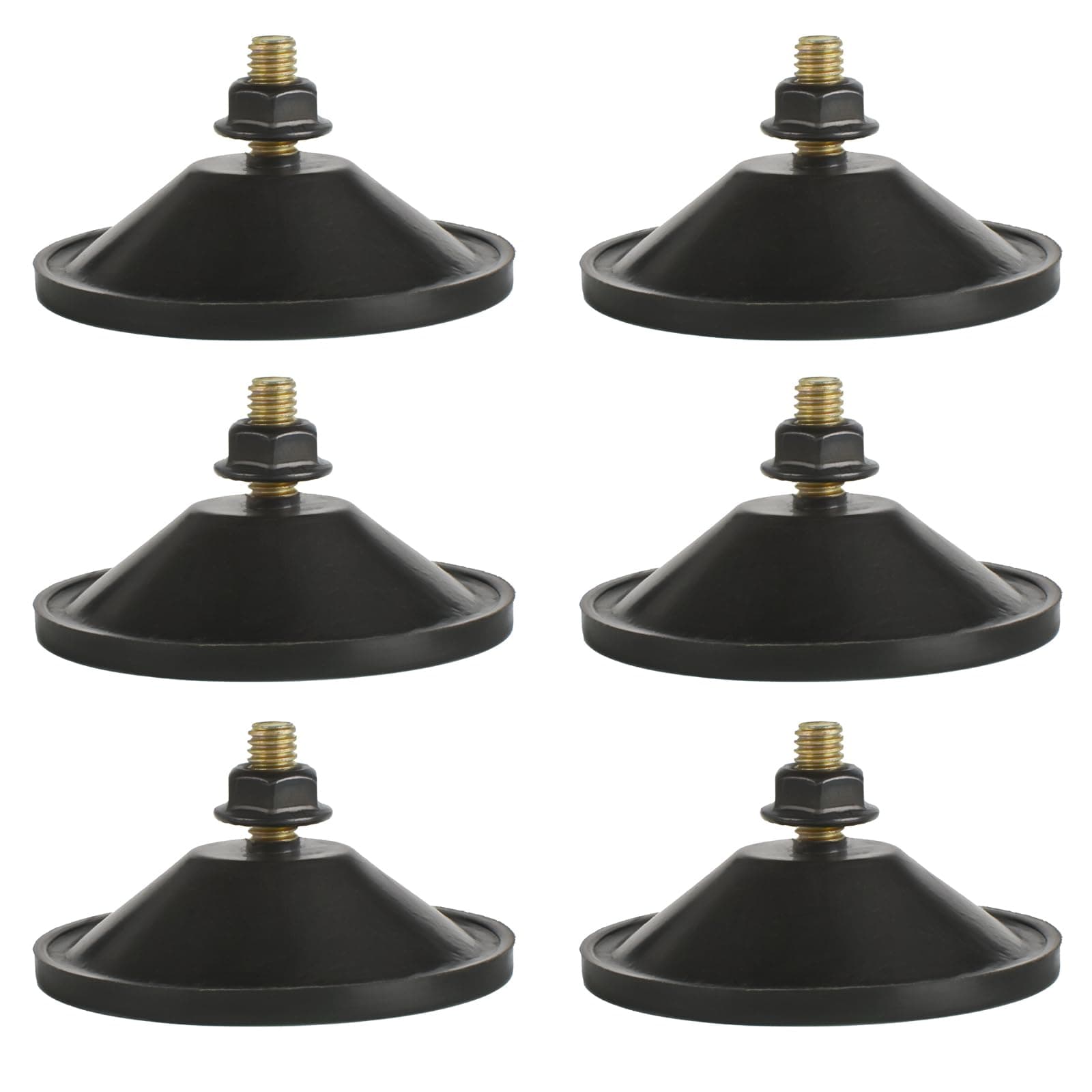 6 Pcs Strong Thickened Sucker Suction Cup Clear PVC Sucker Pads with M6 x 14 Thread Screw Extra Strong Adhesive Glass Suction Holder, Black