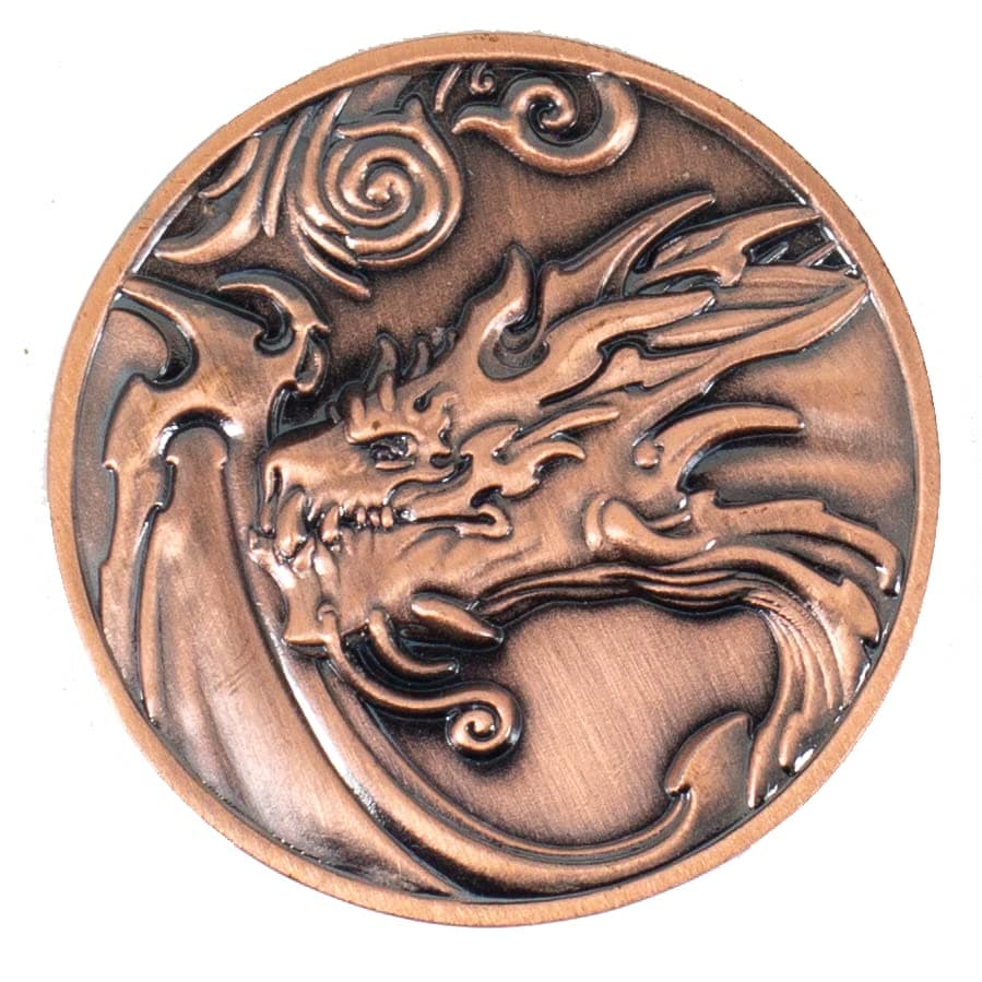 Dragon D2 Coin - Antique Bronze Color