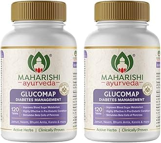 Maharishi Ayurveda Glucomap for Diabetes Management | Diabetes Care | Nutrition to Help Control Blood Sugar Levels| Natural Glucose Regulator | Improves Blood Sugar Metabolism | 60 Tablets (Pack of 2)