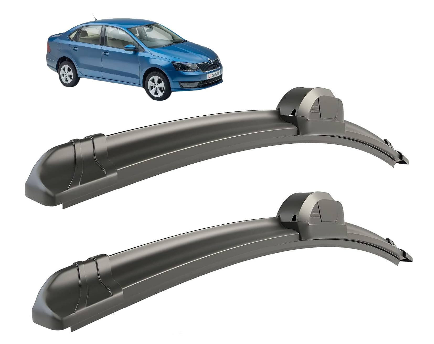 Caronix Windshield Car Wiper Blades Compatibility With Skoda Rapid (Model : 2013-2019), Rapid Wiper Blades - Set of 2Pc (D-24,P-16)