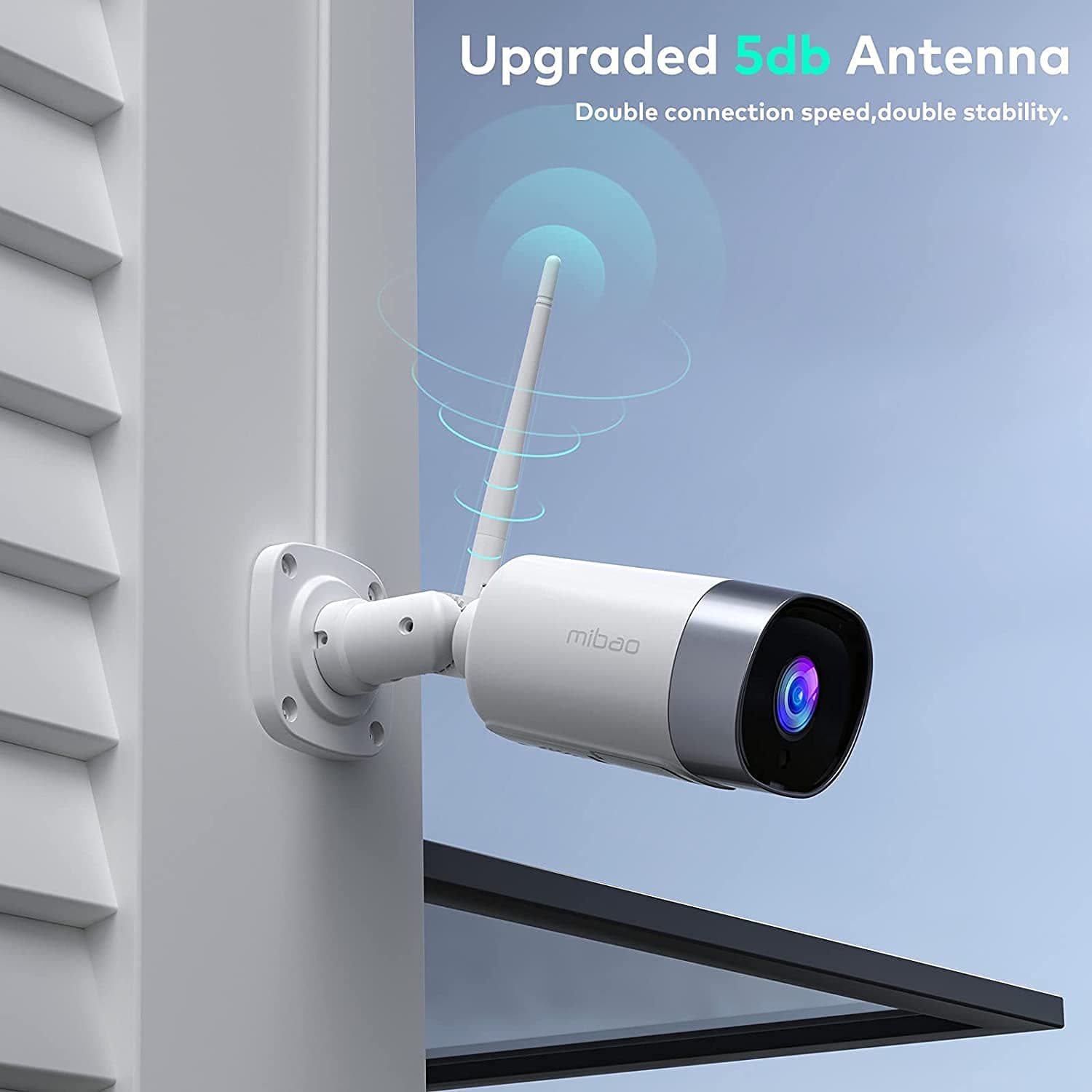 mibao CCTV Security Camera Outdoor, 1080P WiFi Security Camera, IP66 Waterproof, with Two-Way Audio, Night Vision, Motion Detection, Compatible with iOS/Android