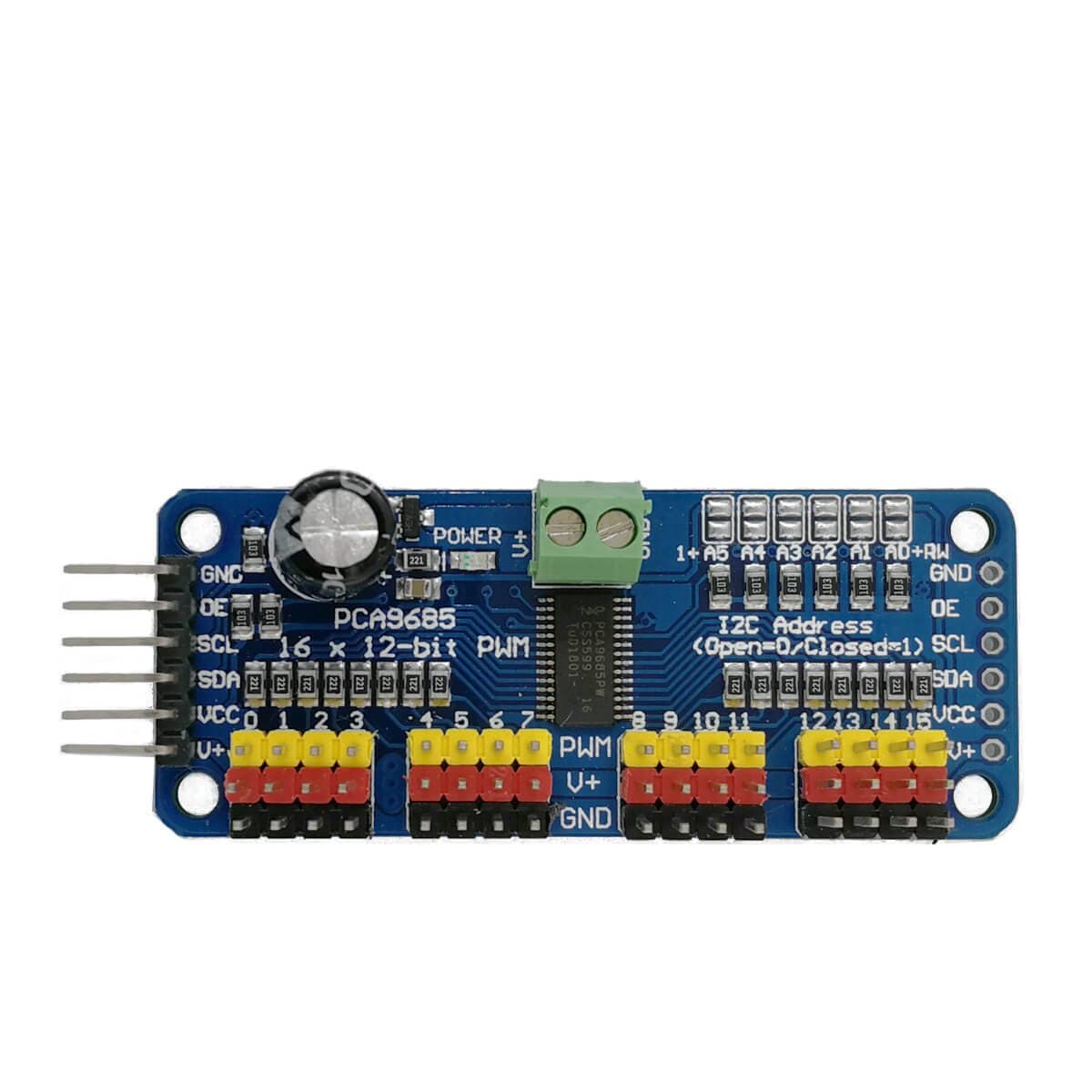 PCA9685 Integrated Circuits (16 Channel 12-bit PWM) Servo Motor Driver Board for Arduino by MakerDoIt