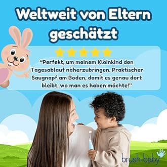 Brush-Baby BabySonic Electric Toothbrush for Infants and Toddlers - LED Light, Enjoyable Oral Care, Includes 2 Age-Appropriate Brush Heads, Waterproof Design with Suction Base, Blue