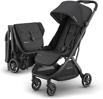 - Minu V3 Travel Stroller | Lightweight + Compact Design | One-Hand Fold + Unfold | from Birth + Overhead Compatible | Jake (Charcoal/Carbon Frame/Black Leather)