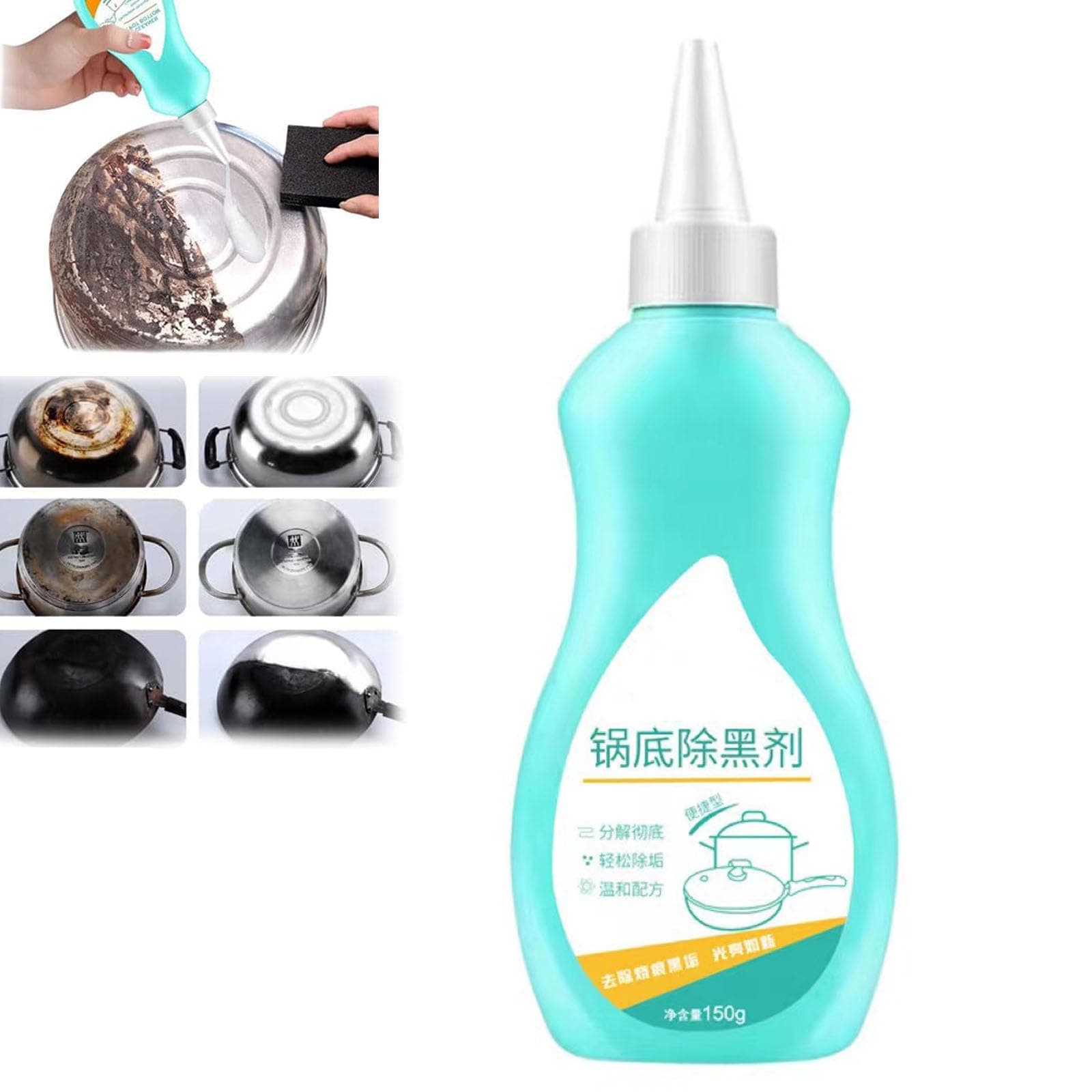 Magic Gel Cleaner for Pots and Pans, magic gel cleaner for pot bottom, Rust Remover Kitchen Utensils, Pot Cleaner