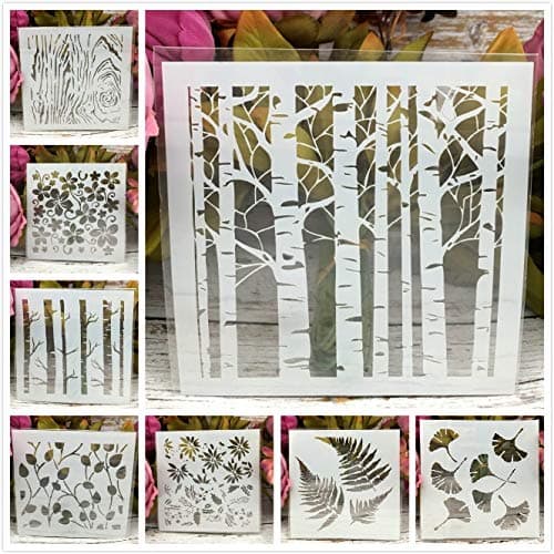 Stencils 8Pcs/Set 13cm Tree Leaf Gingko DIY Layering Stencils Painting Scrapbook Coloring Embossing Album Decorative Card Template