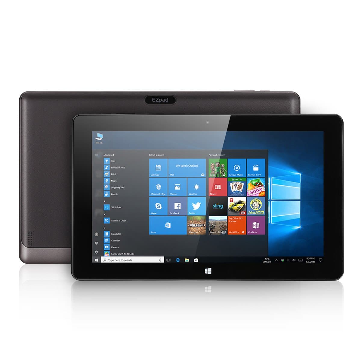 jumper EZpad 4S Pro 10.6" Windows 10 Tablet PC CherryTrail x5-Z8350 4GB RAM 64GB ROM Tablet with 2.0MP Camera Wifi Bluetooth HD 6000mAh Battery Phablet