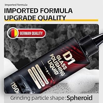 Glass Polishing Liquid D1, Car Glass Polishing Compound Windshield Cleaner Glas Oil Film Remover, Anti-Fog Hydrophobic Coating Spray, Scratches, Wiper Marks & Oil Film with Sponge