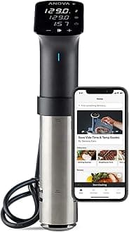 Sous Vide Precision Cooker Pro, 1200 Watts, Black and Silver
