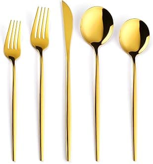 Gold Silverware Set 30 pcs