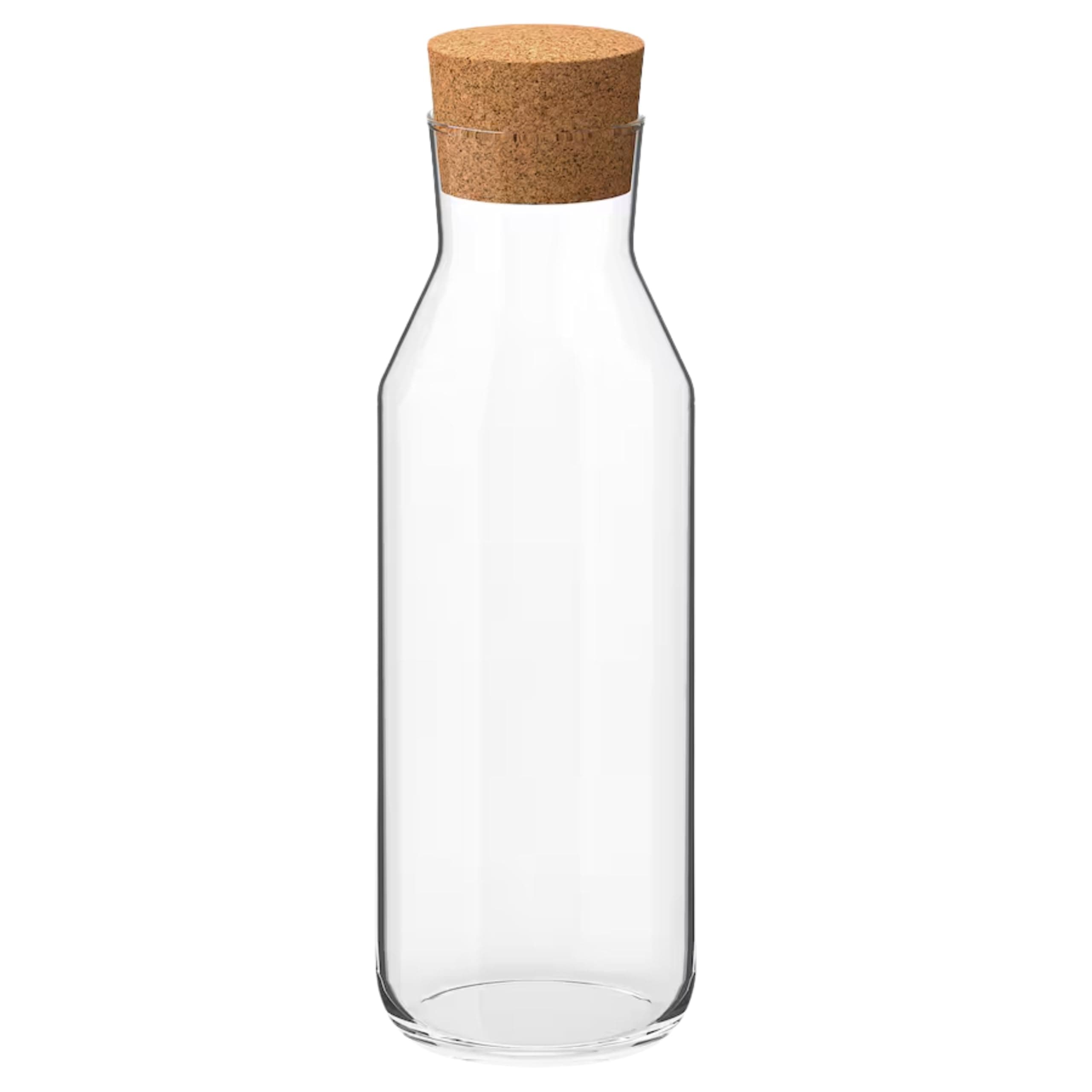 IKEA Clear Glass Carafe with Cork Stopper (34oz)
