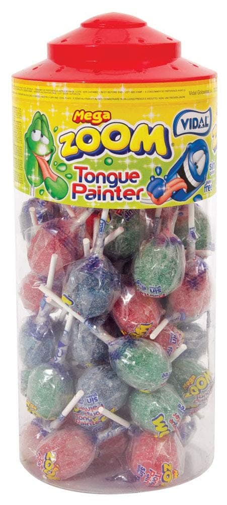 Vidal Mega Zoom Tongue Painter Lollipops 29 g (Pack of 50)