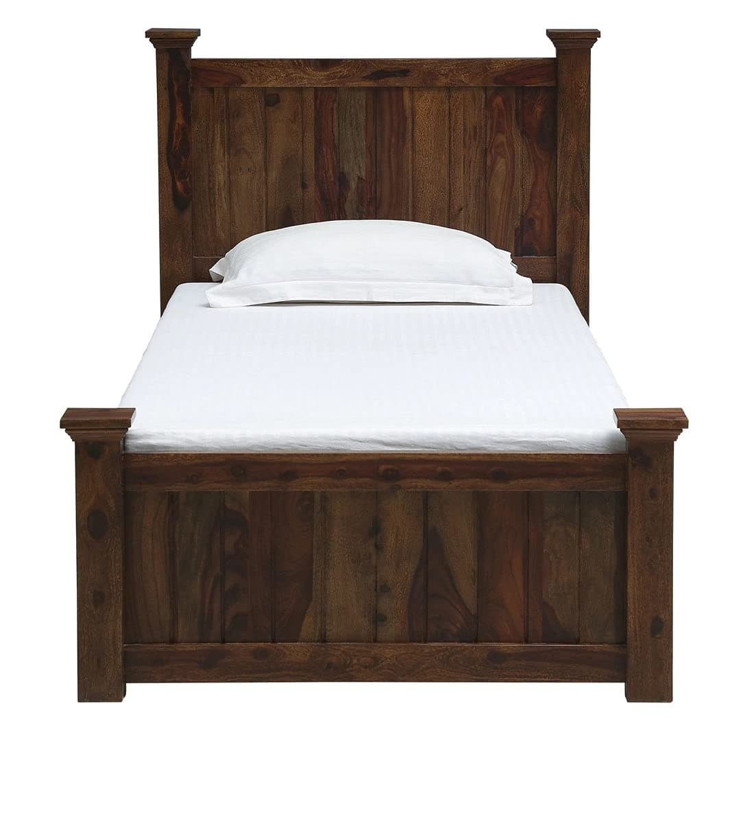 Sheesham Solid Wood Wooden Single Bed, Single Cot Beds Wooden in Provincial Teak Finish