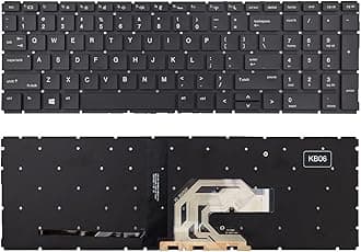 TLBTEK Backlight Keyboard Replacement Compatible with HP ProBook 450 G6 G7 455 G6 G7 455R G6 G7 Series Laptop L45090-B31 L45090-001 2B-BBU01Q100 2B-ABU07Q100 V181646BS1
