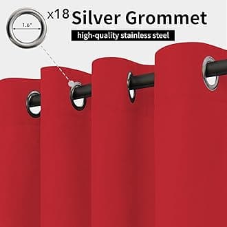 Easy-Going Outdoor Curtains Waterproof Windproof Weatherproof Curtain for Patio, Cabana, Porch, Pergola and Gazebo, Grommet Top and Tab Bottom Drape, 1panel, 150x96 inch, Red