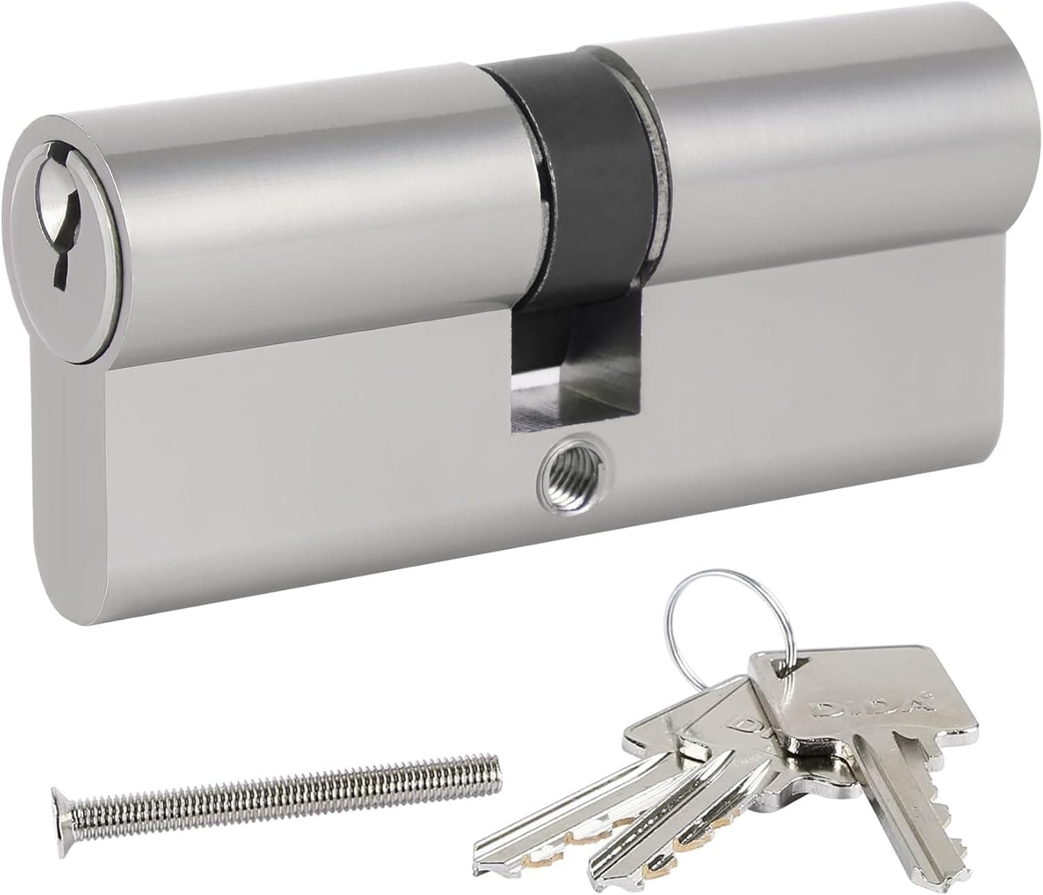 Biella Brass Cylinder Lock Barrel Profile Lock with 3 Keys Lock Anti-Rust Suitable For Wooden Doors, Aluminum Doors (LOCK CYLINDER, 60MM)