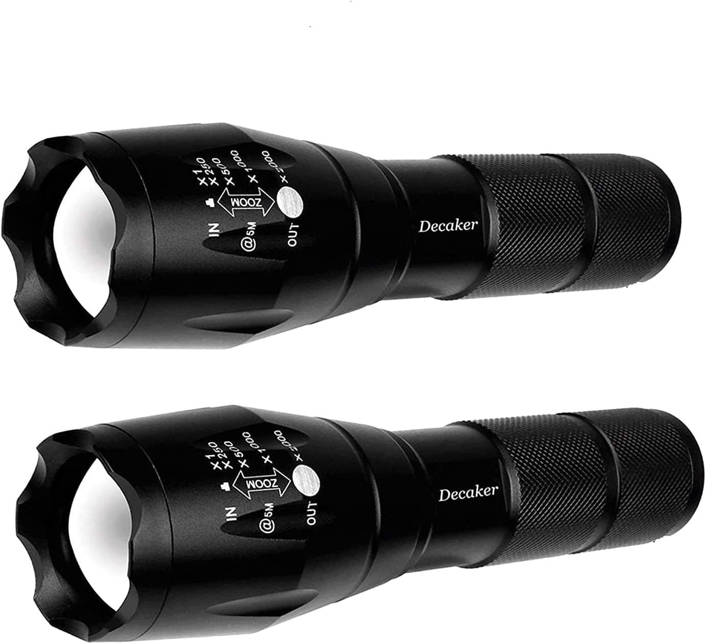 TC1200 PRO Tactical Flashlight Military Grade 5 Mode 3000 Lumens Tactical Led Waterproof Flashlight (2-Pack)
