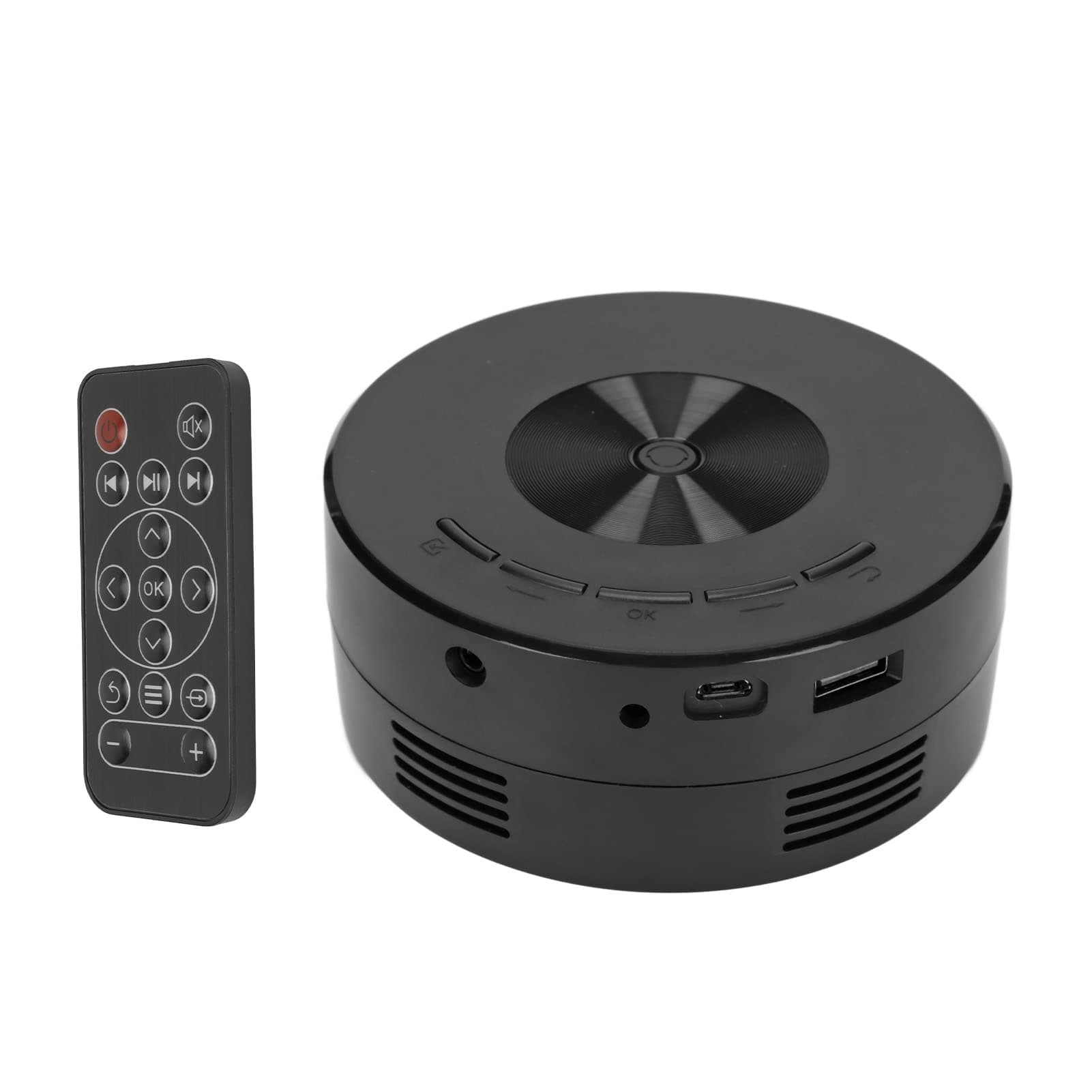 Mini Projector, 1080p TFt LCD Phone Screen Home Theater with USB, Speaker, Remote, Power Bank, 30000hr LED Life