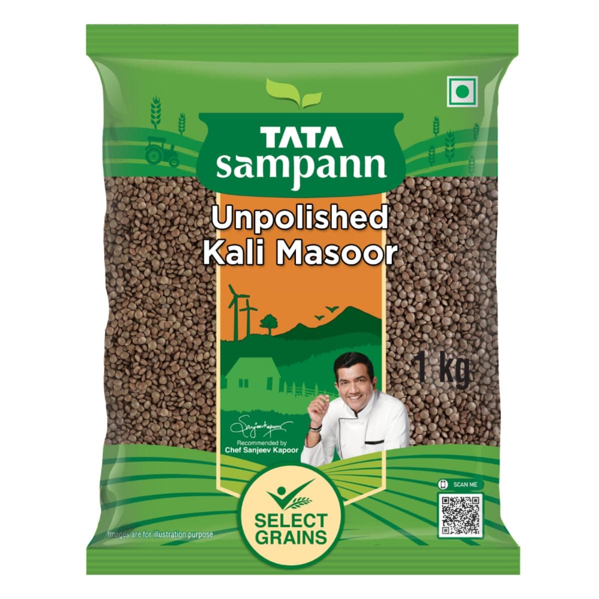 Unpolished Kali Masoor Dal, 1kg