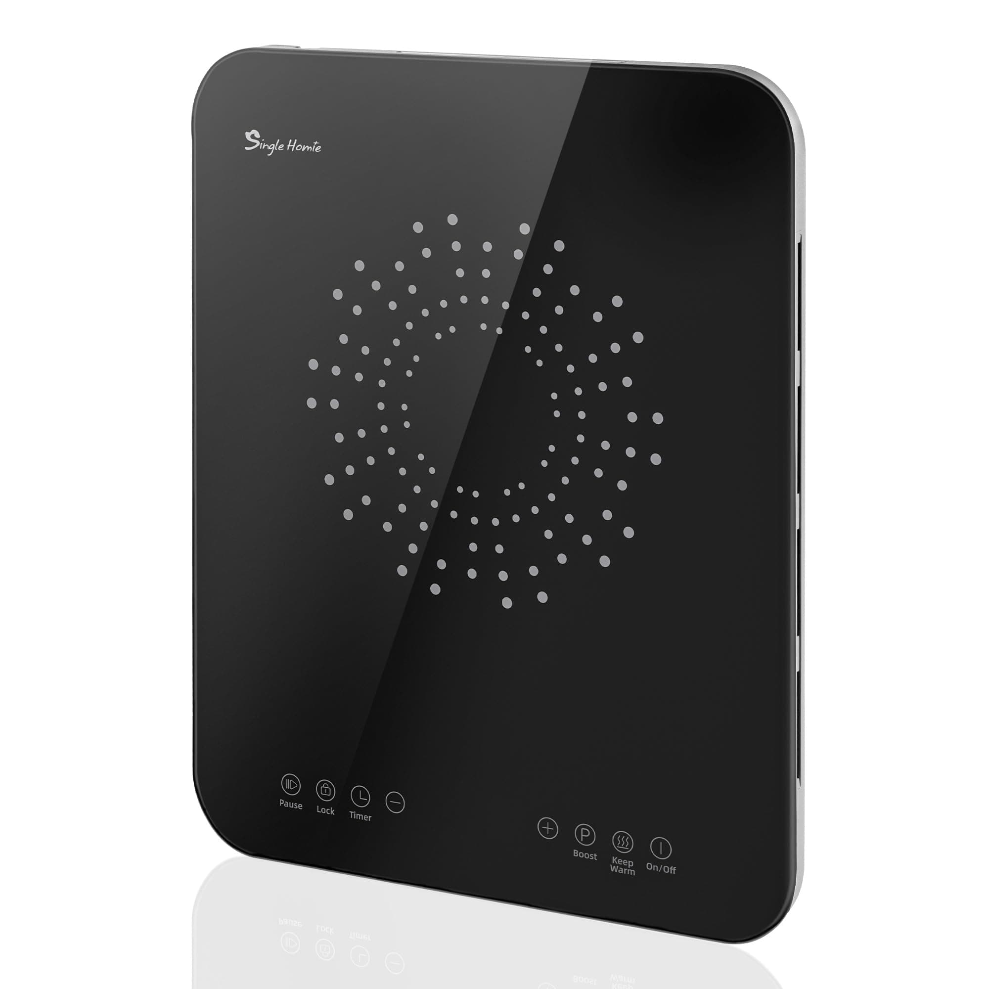 Portable Induction Cooktop, Countertop Induction Burner 0.9" Ultra-thin, Dual Cooling Fan, 1200W Hot Plate with Multi-safety Protection, 10 Power Setting, Timer, 110~120V Black