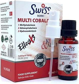 SWISS BORK Multi Cobalamin Vitamin B12 Spray High Strength (20ML) –Promotes Energy Production, Cognitive Function, and Overall Well-Being with Enhanced Absorption