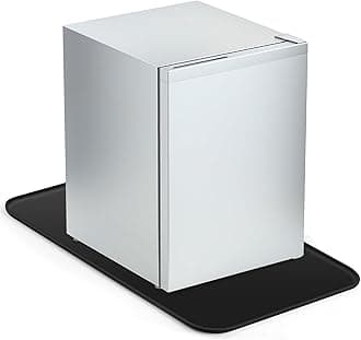 Mini Fridge Silicone Mat with Convex Edge -13.0" x 9.0" -Mini Personal Fridge Cooler Mat Prevents Appliance Leaks and Spills, Providing The Ultimate Floor Protection for Appliances Black