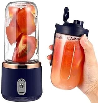 MISBAH Portable Mini Blender, Fresh Juice Blender, USB Personal Mixer with a Juice Smoothie Cup 6 Blades, 260ml Portable Blender Shakes for Travel, Car, Gym, Personal Baby Food, (Blue)