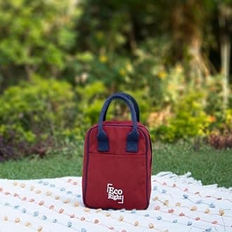 Eco Right Lunch Bags for Office Women & Men, Insulated Lunch Bag for Kids, Tiffin Bag with Bottle Holder, Carry Handle & Pocket
